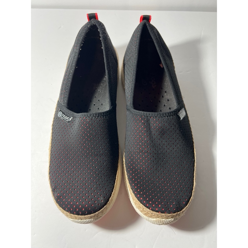 Zees black  and Red Slip-On Shoes